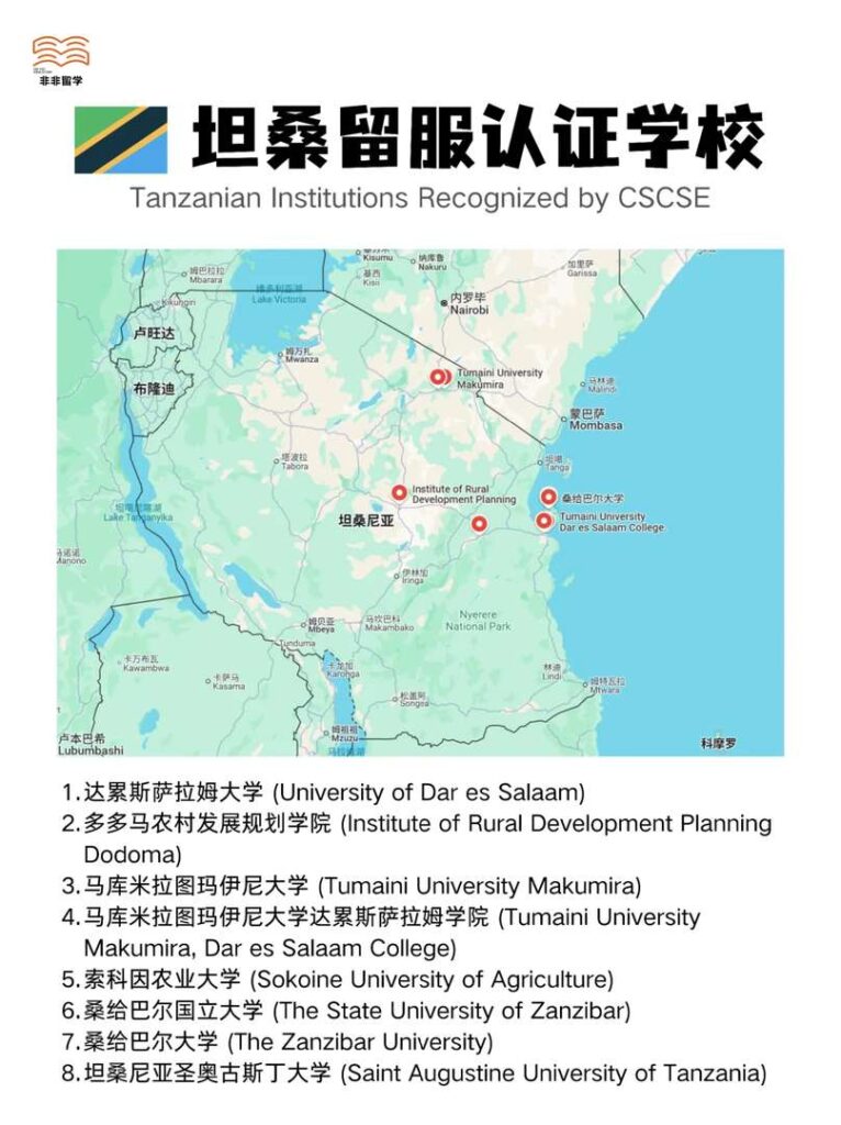 タンザニア留学認定証: 海外教育の認定されたサービス
