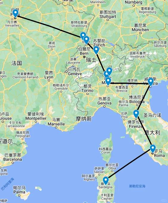 -Day Europe Itinerary: France, Switzerland, Italy for First-Time Travelers