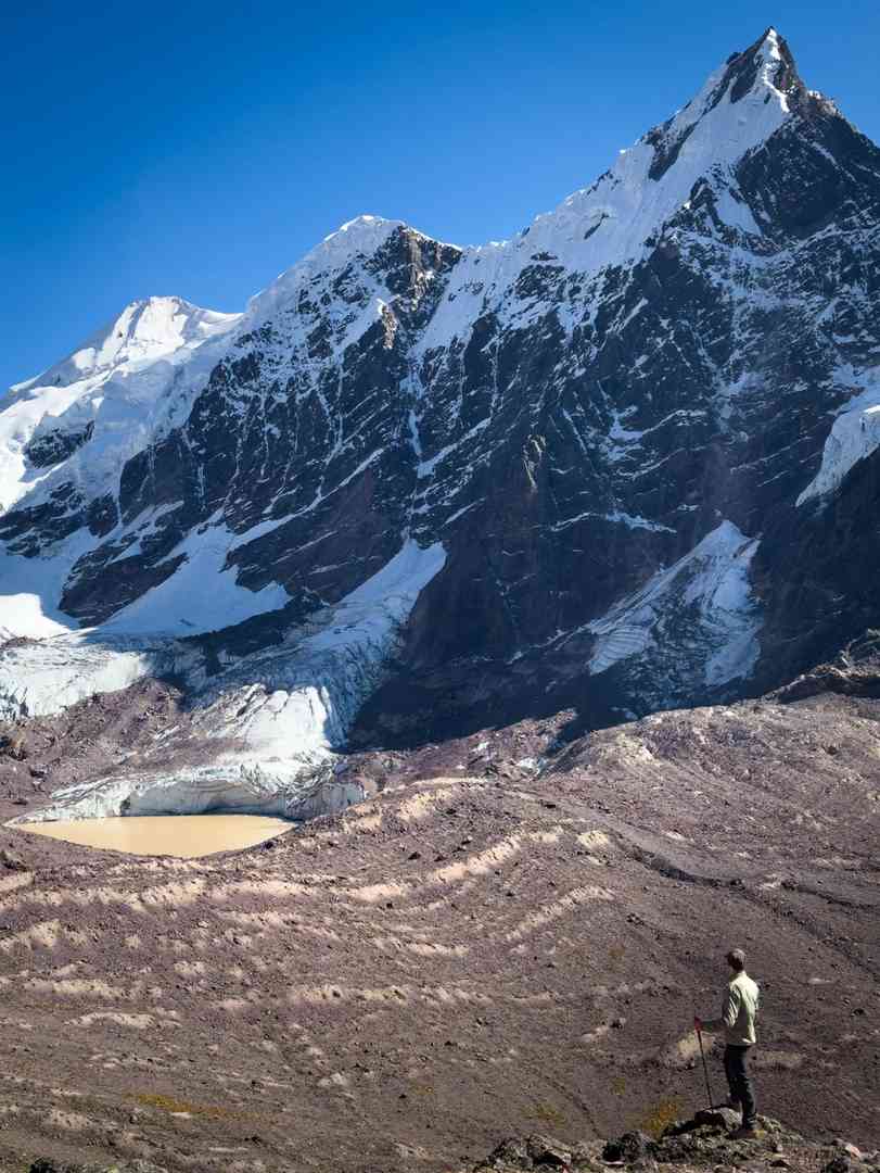Embrace Solitude: Choosing to Turn My Back on the Crowd Near Snow-Capped Mountains