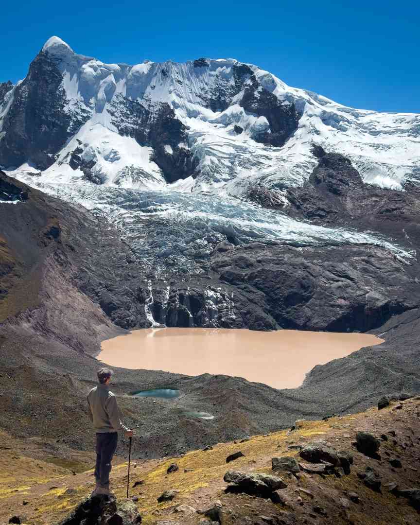 Embrace Solitude: Choosing to Turn My Back on the Crowd Near Snow-Capped Mountains