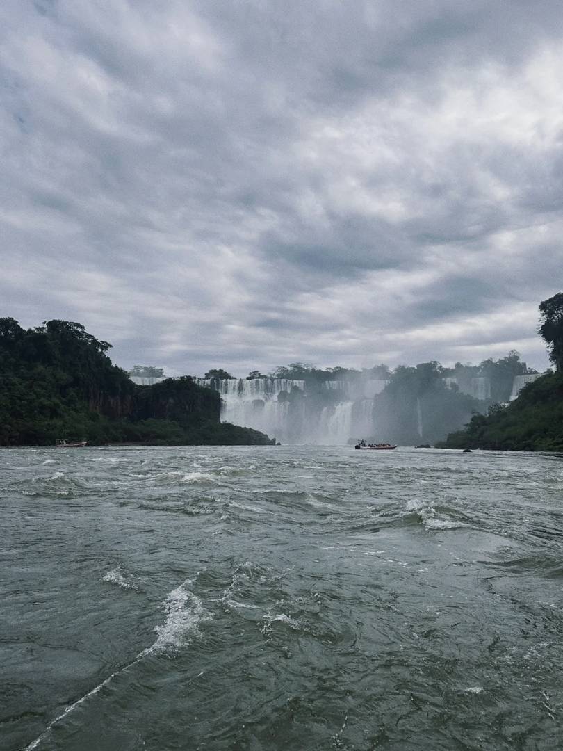 Experience the Natural Cold Shower under Iguazu Falls in South America