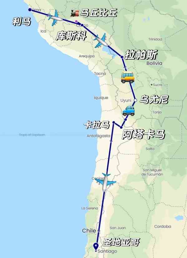 What's the Best 9-day Self-guided Tour Route from Peru to Chile?